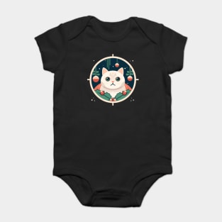 Scottish Fold Cat Xmas Ornament, Love Cats Baby Bodysuit